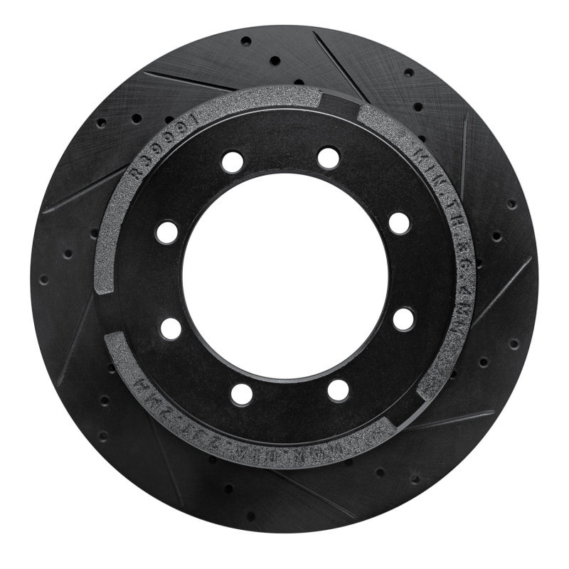 Ford F-350 Super Duty Brake Rotor (1) - Rear Right - R1 Concepts - Drilled & Slotted - Black - `11-`22